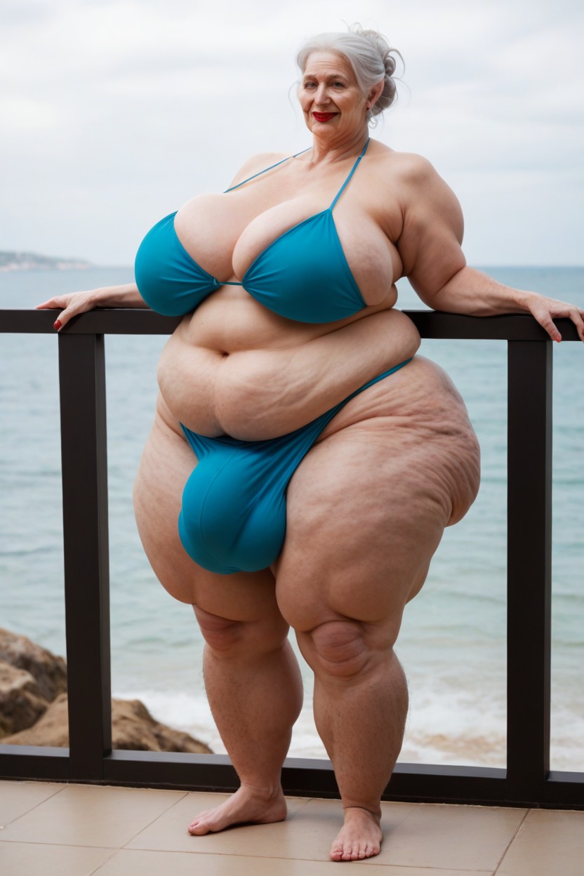 Cellulite Body, Grinning, Full Body Shemale AI Porn