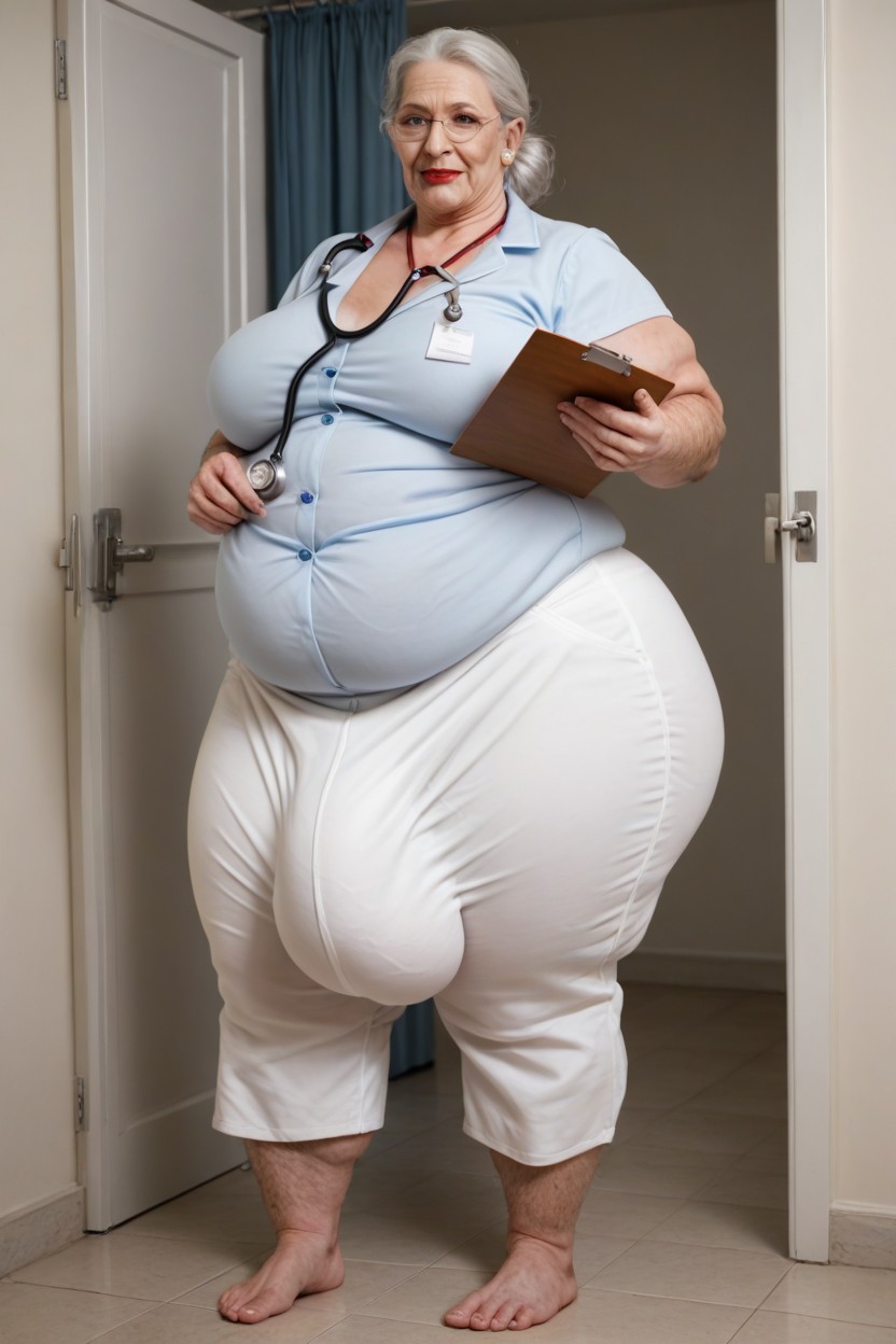 Big Belly, Standing In Hospital, Ssbbw Shemale AI Porn