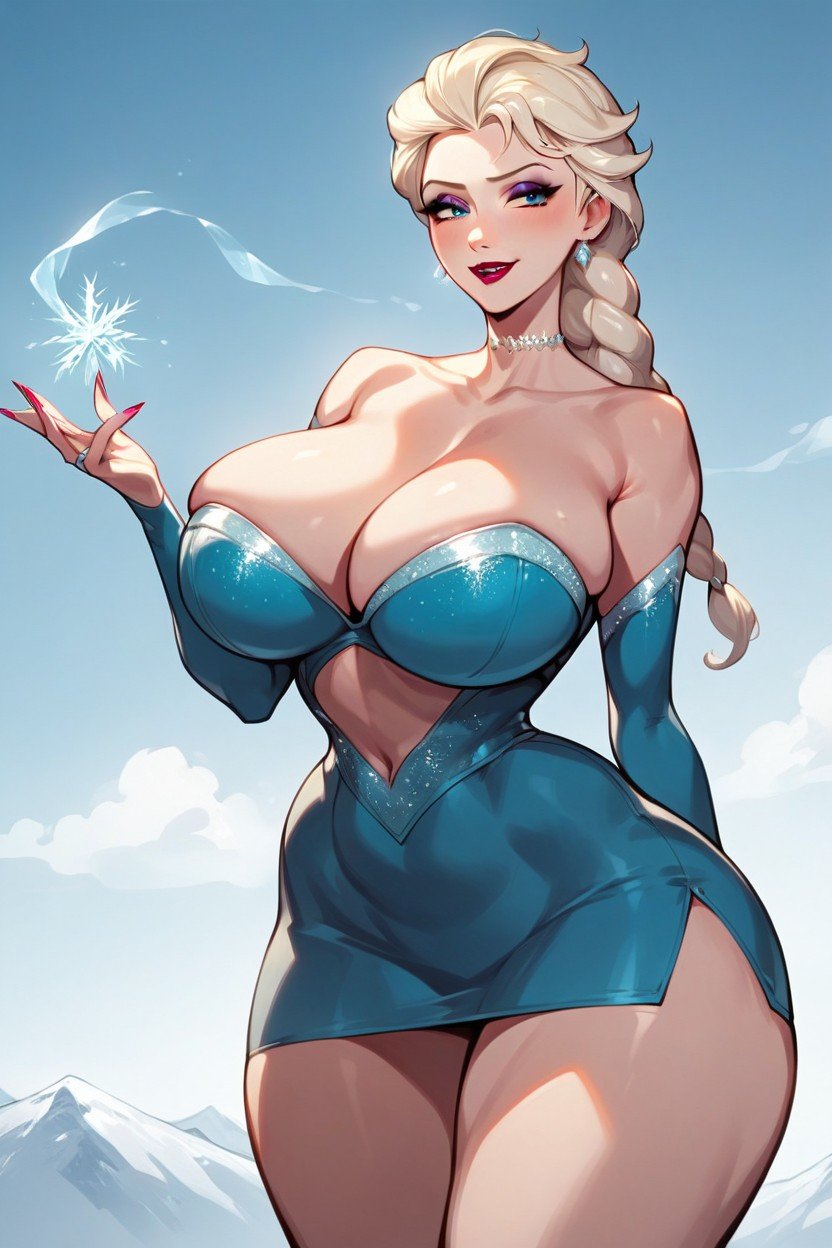 Elsa Frozen, Massive Breast, Rounded Ass AI Porn