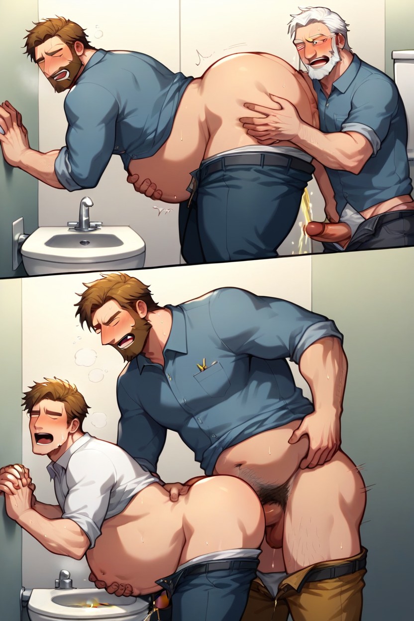 Beard, Pissdump, Bubble Butt AI Gay Porn