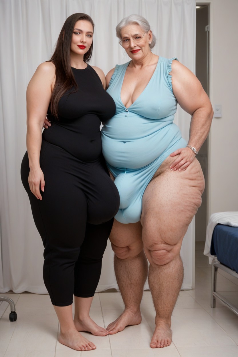 Extremely Large Ass, No Cleavage, Black Low Top Black Shoestall Women Shirt Buttoned All The Way Up Shemale AI Porn