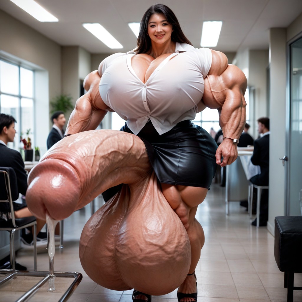 Gigantic, Growing, Hyper Large Muscles Shemale AI Porn