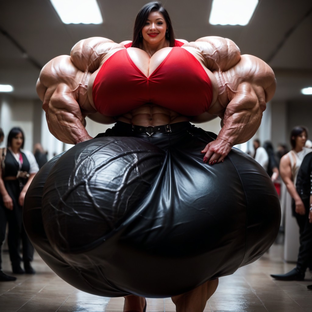 Hyper Gigant Muscles, Hyper Gigantic Testicles, Walking Shemale AI Porn