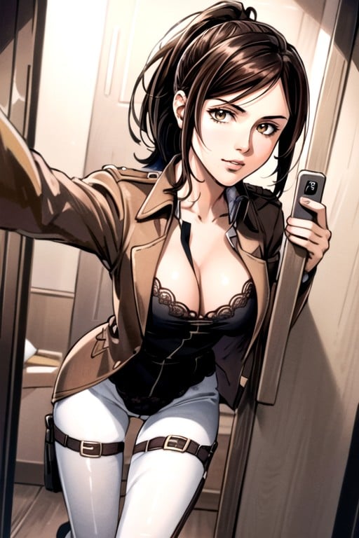 Selfie, Cleavage, Sasha Braus (attack On Titan) AI Porn