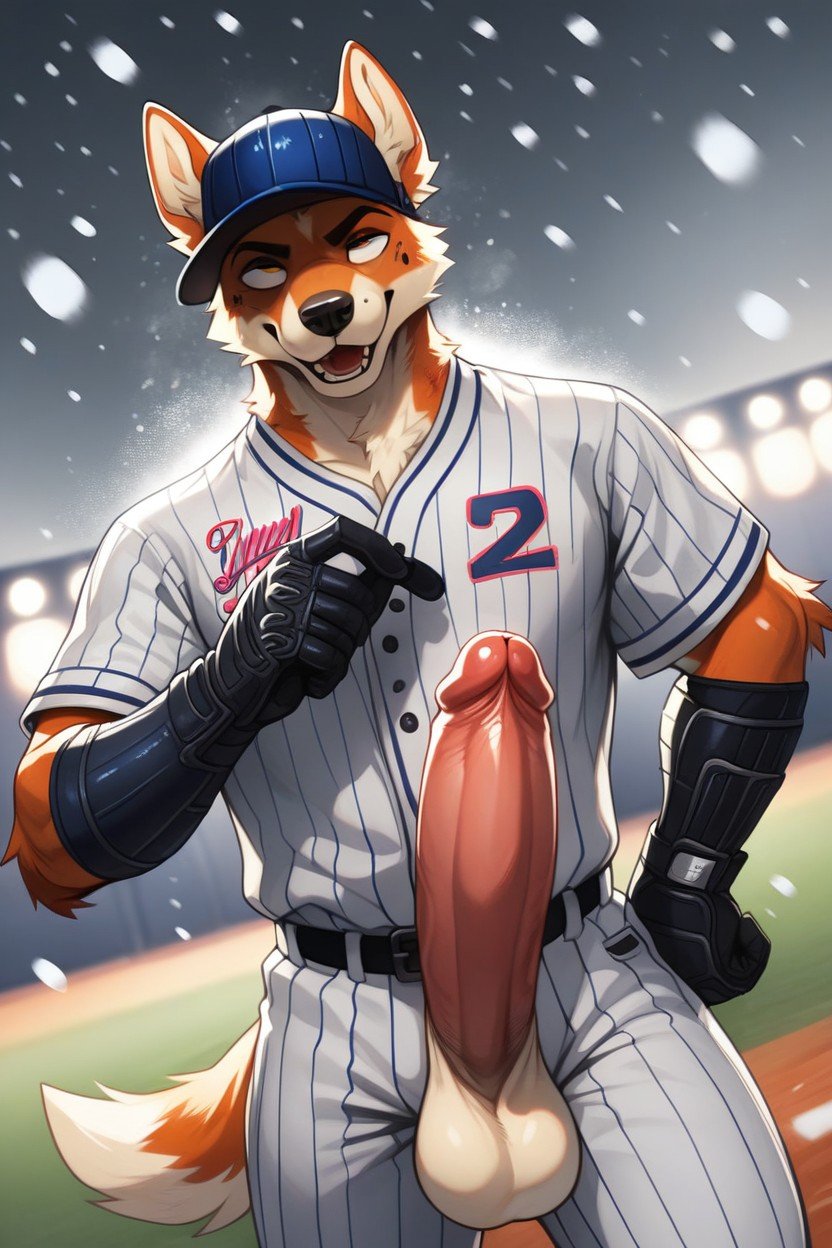 Snowing, Buzzcut, Baseball Uniform AI Porn