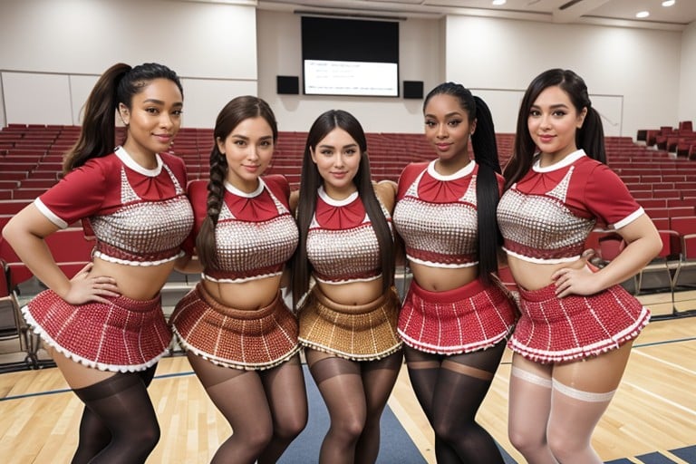 Skirt, Sala De Aula, Pigtail Hair Pornografia peluda com IA