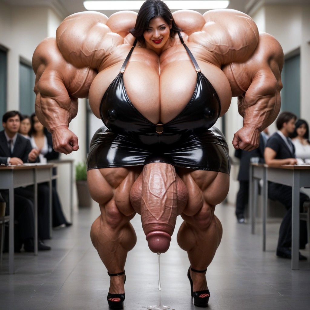 Front View, Lipstick, Muscular Shemale AI Porn