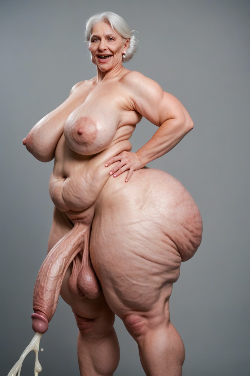 Wrinkled Face, Orgasm, Stretch Marks On Legs Shemale AI Porn