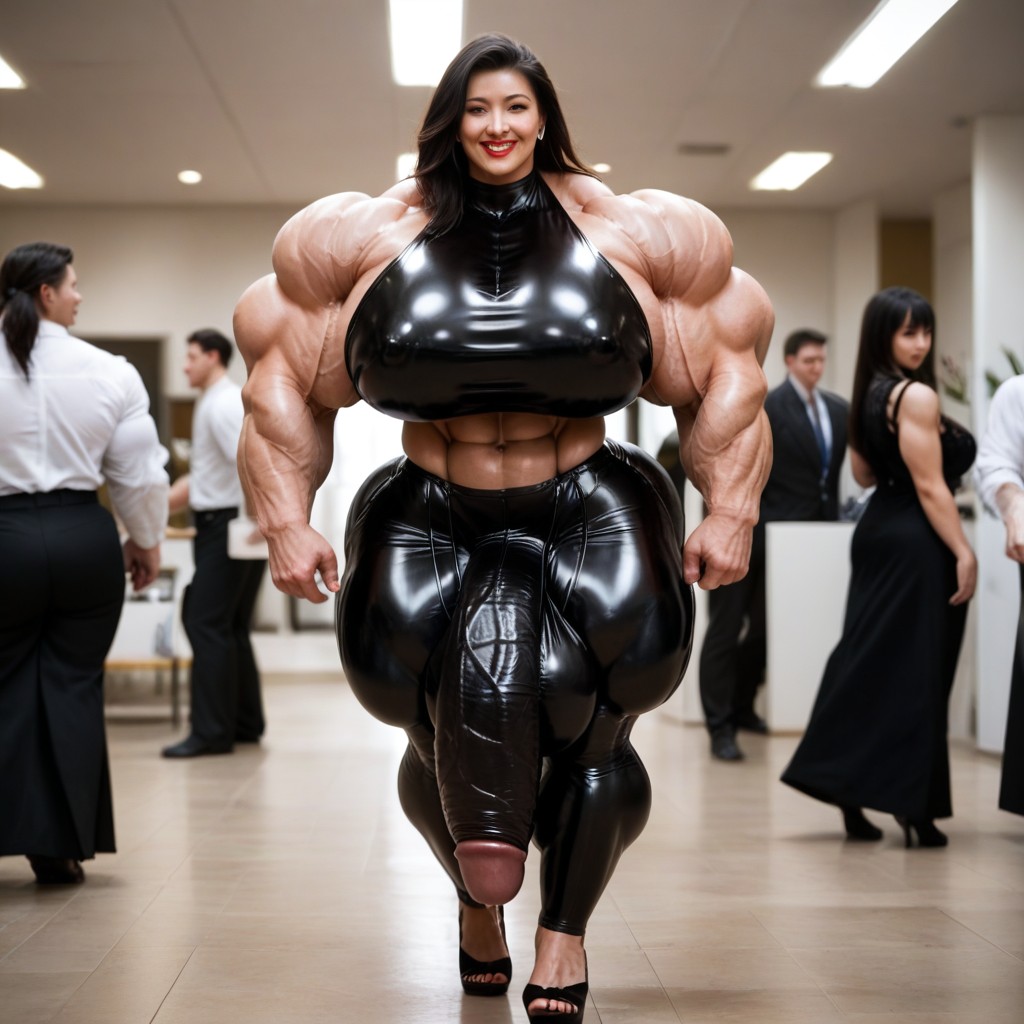 Asian, Heels, Hyper Gigantic Balls Shemale AI Porn