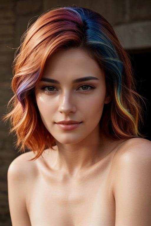 Multi Colored Hair AI Porn