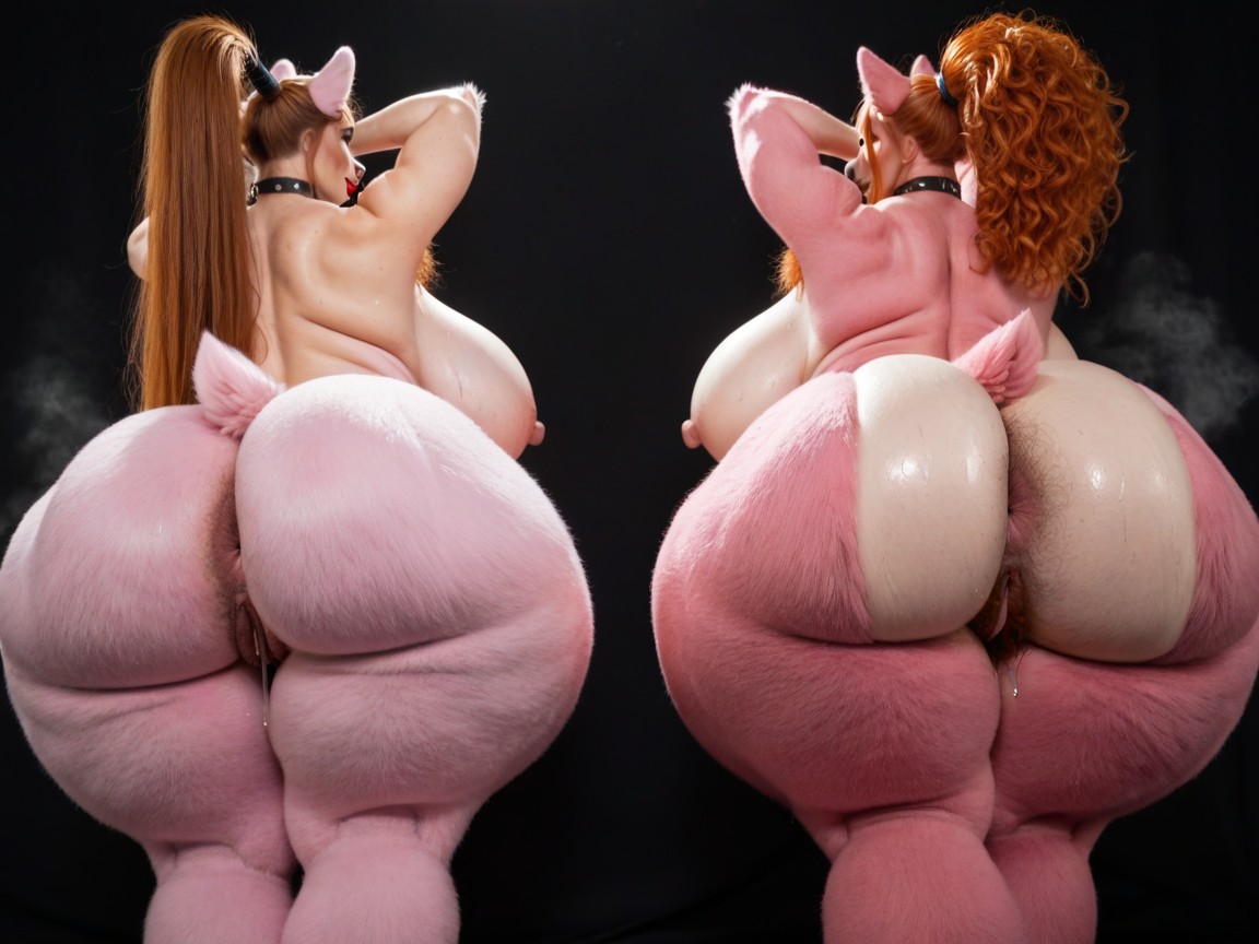 Blushing, Hyper Bubble Butt Bbl, Completely Illuminated Figure AI Porn