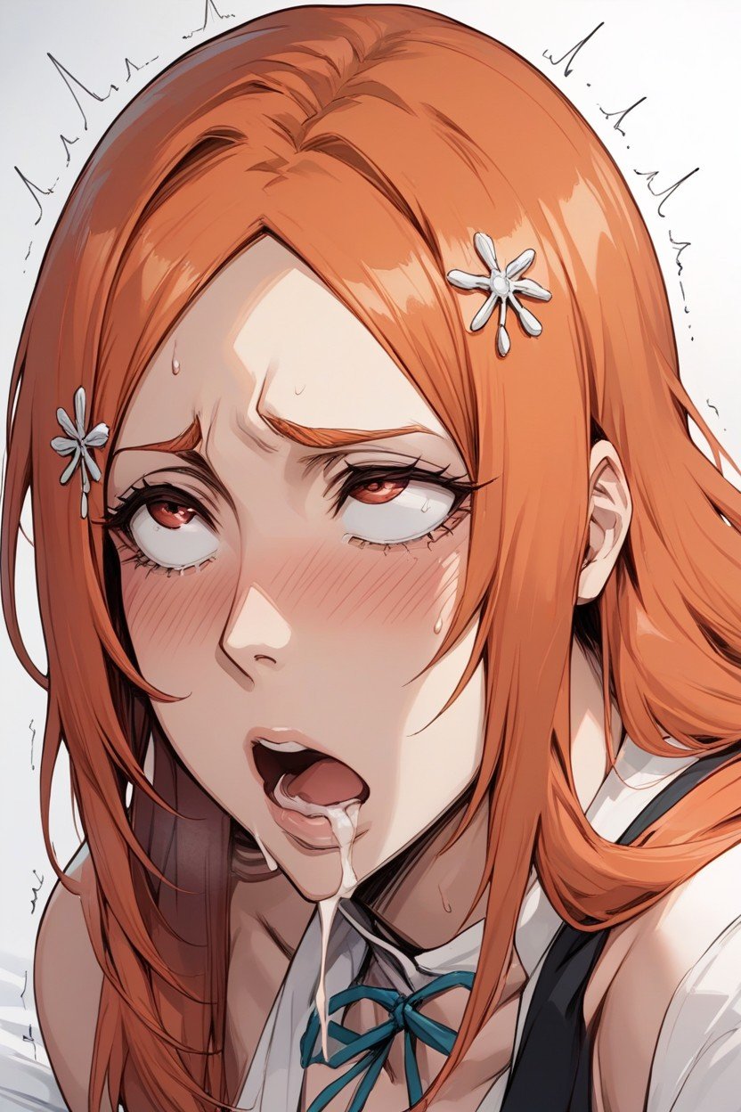 Inoue Orihime From Bleach, Лежа На Животе, Оргазм ИИ порно