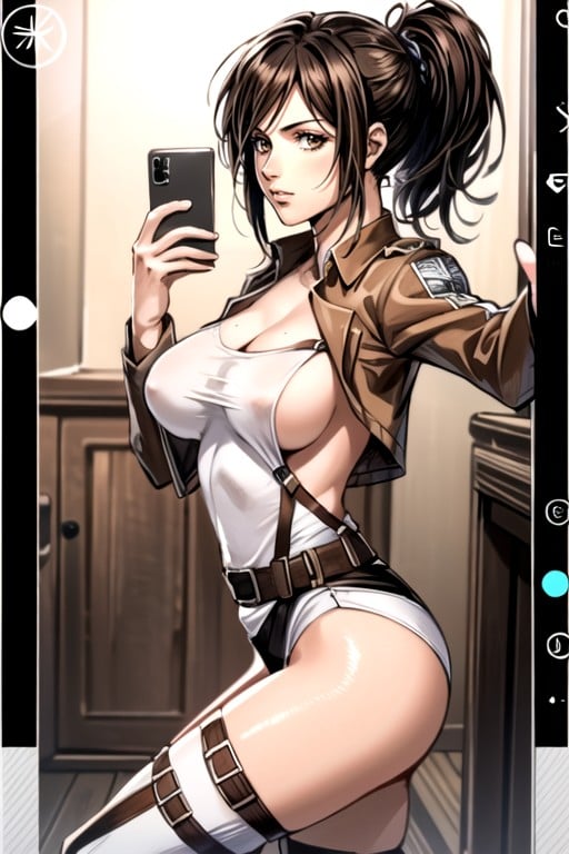 Sasha Braus (attack On Titan), Vello Púbico, EscotePorno AI Hentai