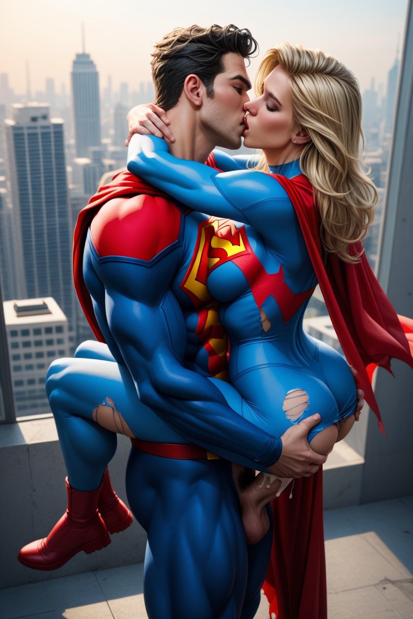 Woman, 들고 하는 섹스, Super Man Fucking Supergirl Superman Man Woman헨타이 AI 포르노