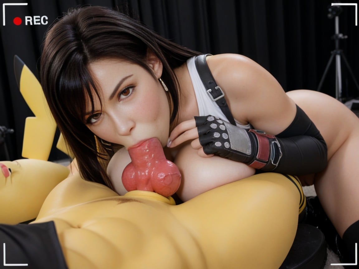 Tumbada, Cara Cansada, Image Of Tifa Sucking Pikachus Knot CockPorno IA de transexuales