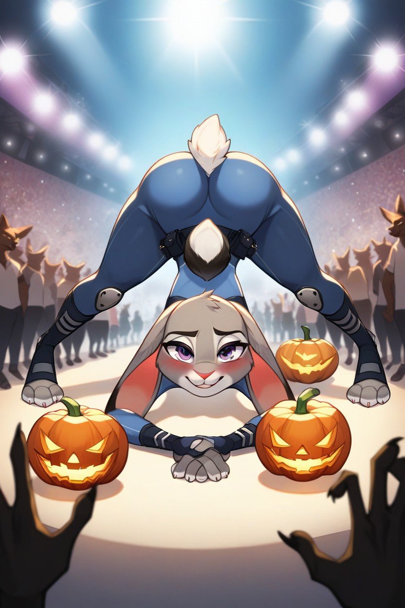 Jack O Lantern Pose, 시점, Judy Hopps From Zootopia퍼리 AI 포르노