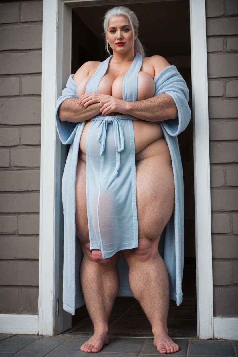 Hairy Feet Hairy Ankles Hairy Bushy Thighs Like A Sasquatch, White Hair, Extremely Long Covering All Over Feet Shemale AI Porn