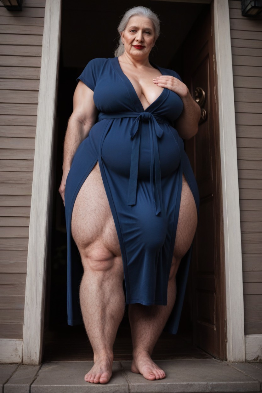 Gigantic, Bottom Up, Huge Bulge Under Clothing Shemale AI Porn