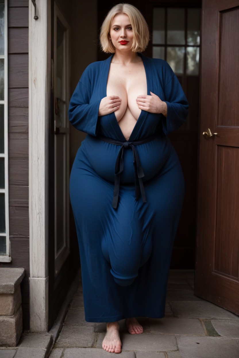 Extremely Long Covering All Over Feet, Pale Skin, Blonde Hair Shemale AI Porn