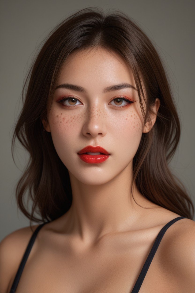 Mouth Slightly Open, Red Lipstick, 正常AI獸人黃片