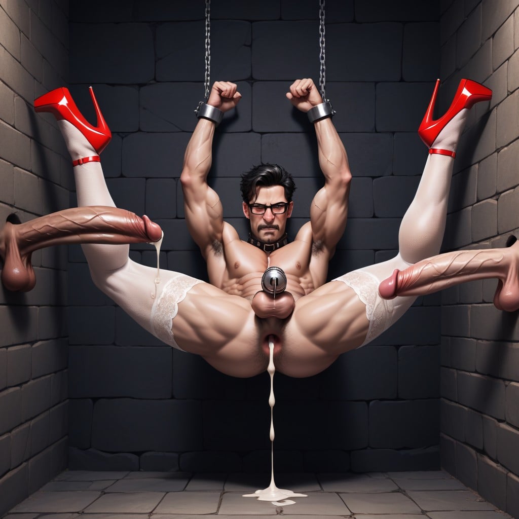 Gang Bang, Embarrassed , Wearing Glasses AI Gay Porn