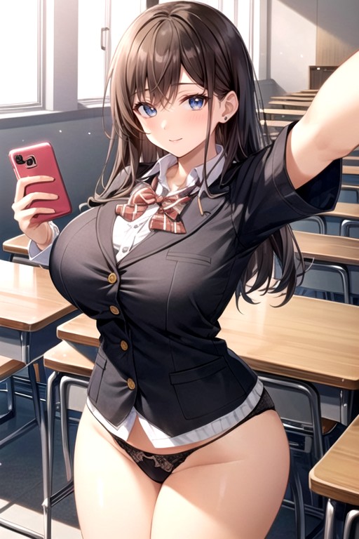 Classroom, Natural Breast, Bottom Up (upskirt) AI Porn