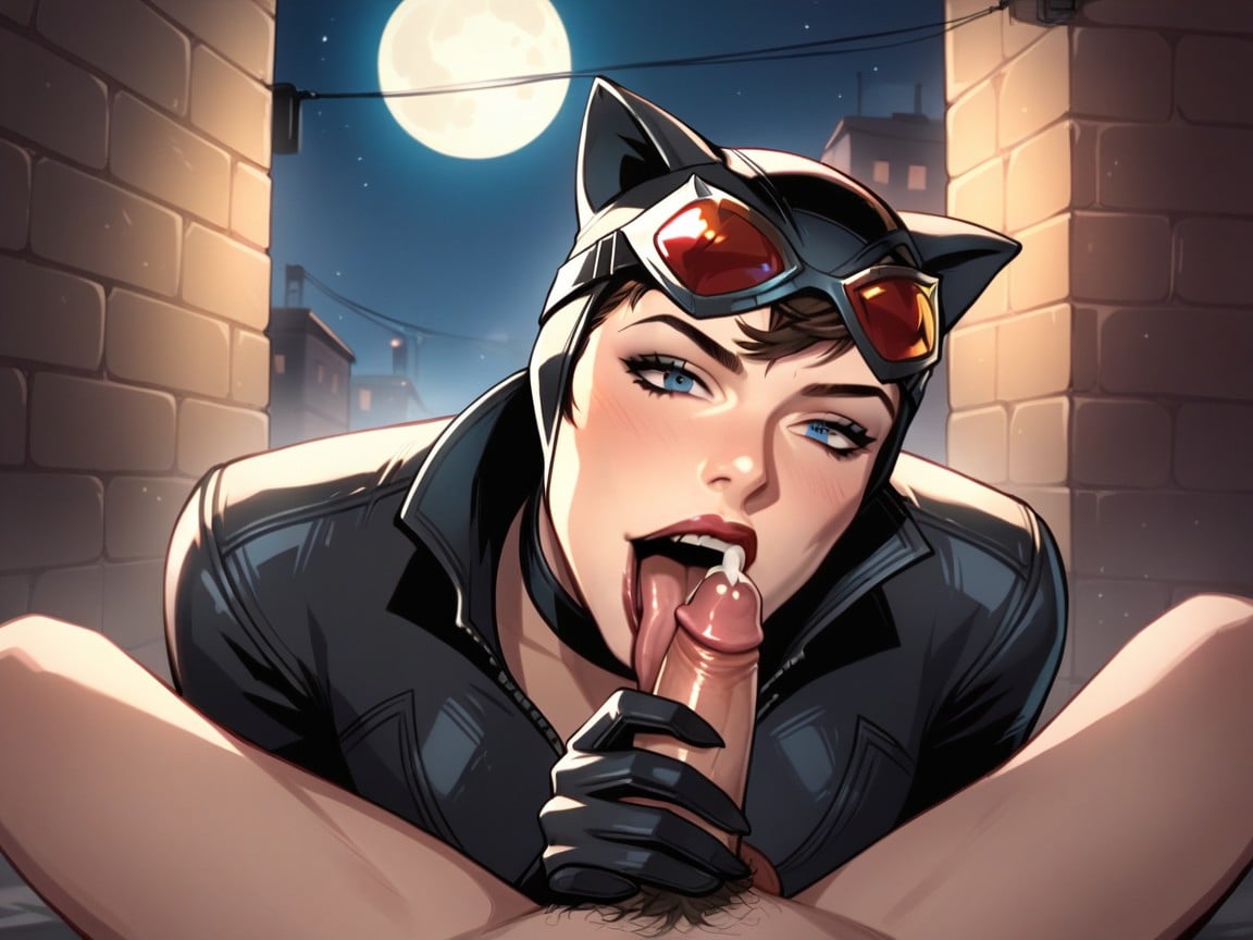 Dark Alley, Catwoman Is A Kidnapper, Guy Is TrappedPorno IA