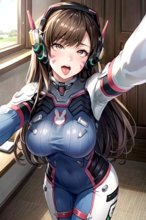 Ahegao, Selfie, D'va (overwatch) Hentai IA pornografia