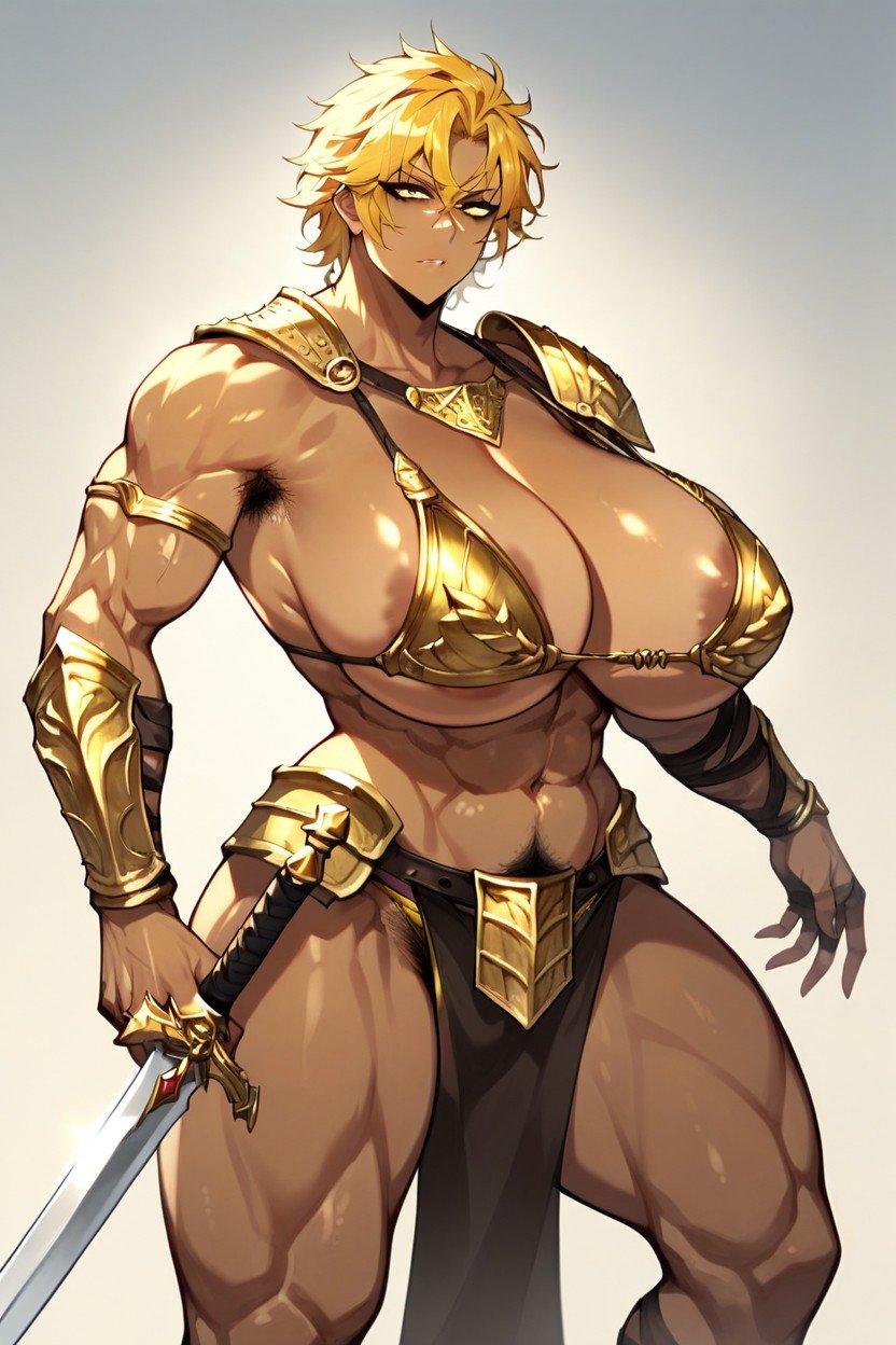 Sword In Hand, Ferocious Female Warrior, Armpit HairPorno AI Hentai