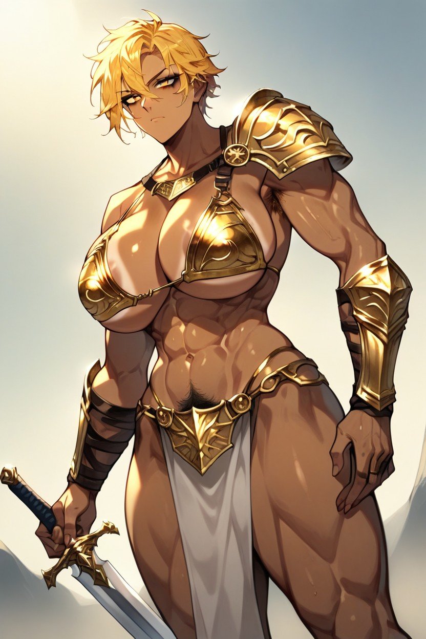 Gladiator, Sword In Hand, Warrior Accessories And Bracelets Hentai AI Porn