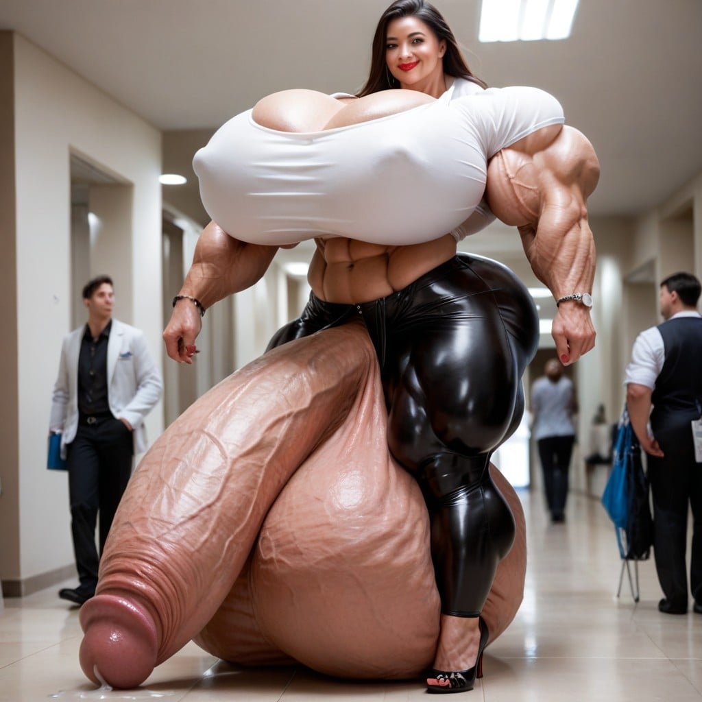 Growth, Hyper Gigantic Thick Penis, Hyper Massive Muscles Porno IA transsexuelle