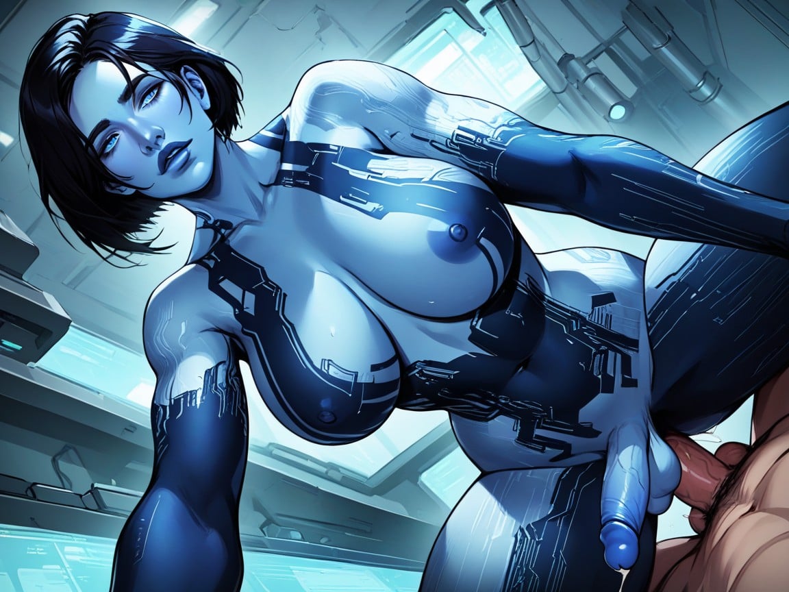 Laboratório, Cortana From Halo, On All Fours Pornografia peluda com IA