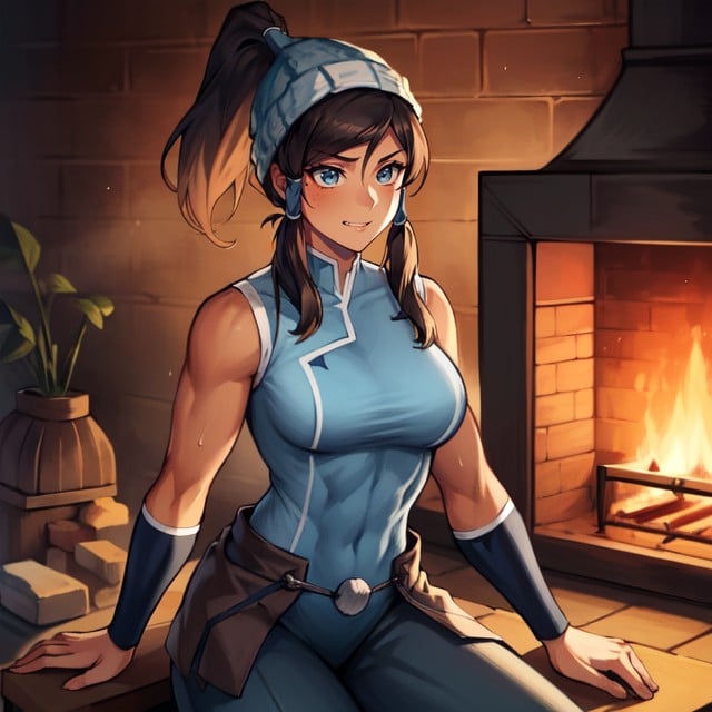 Beanie, Bonnet, Blue EyesPorno IA Hentai