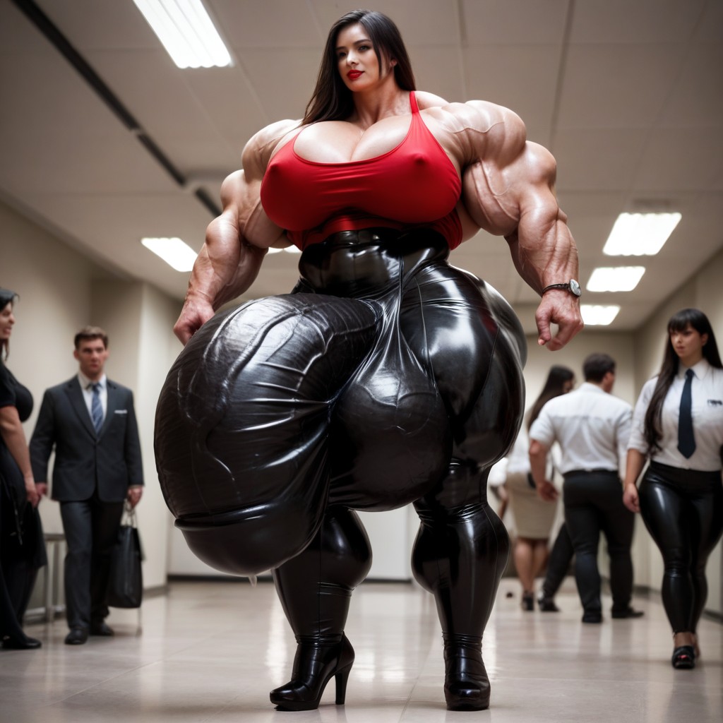 Hyper Gigantic Penis, Asian, Office Room Shemale AI Porn