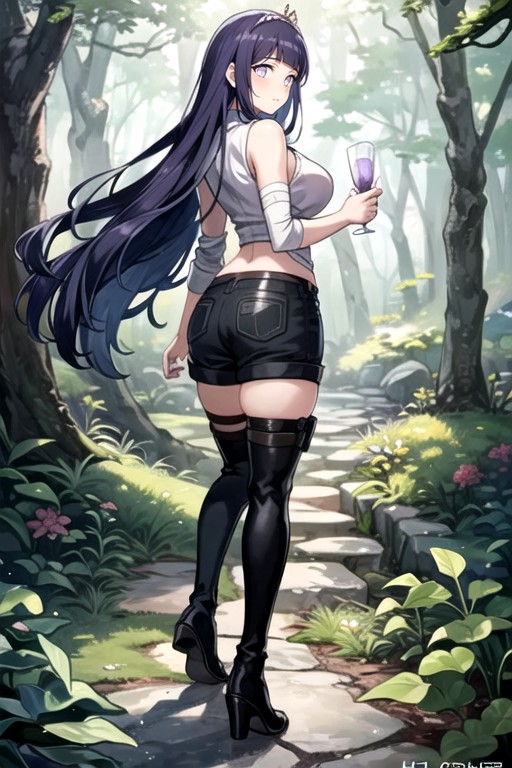 Forêt, Wearing A Princess Crown, Wearing Black Leather Thigh High BootsPorno IA Hentai