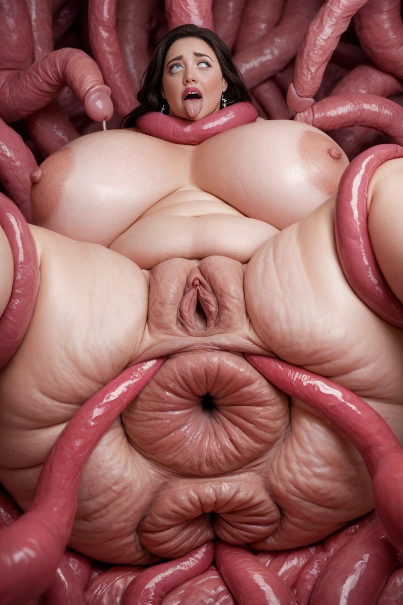 Pink Tentacle Pulling Leg, Massive Cellulite, Huge Lips; Enormous LipsPorno AI