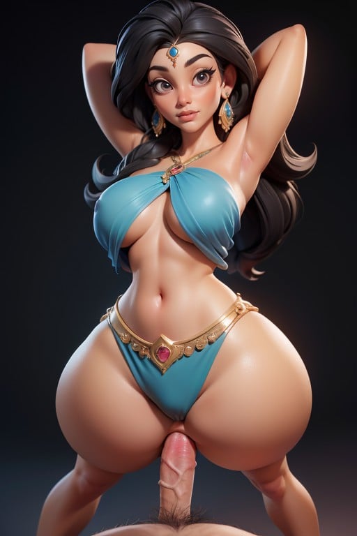 Thick Thighs, Black Hair, Huge Fat BootyPorno AI