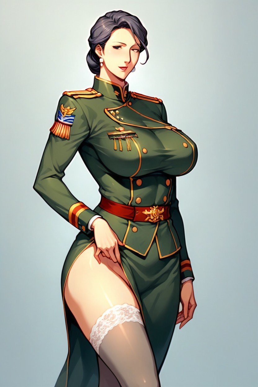 Milf, No Panties, She Has A Shako On Her Head퍼리 AI 포르노