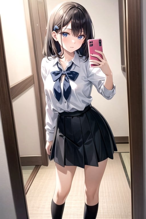 Full Body, Blouse, School Uniform AI Porn