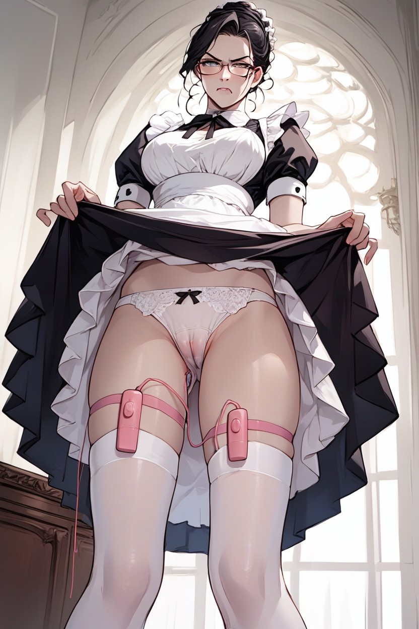 Lifting Skirt, Vibrador, Victorian Hentai IA pornografia