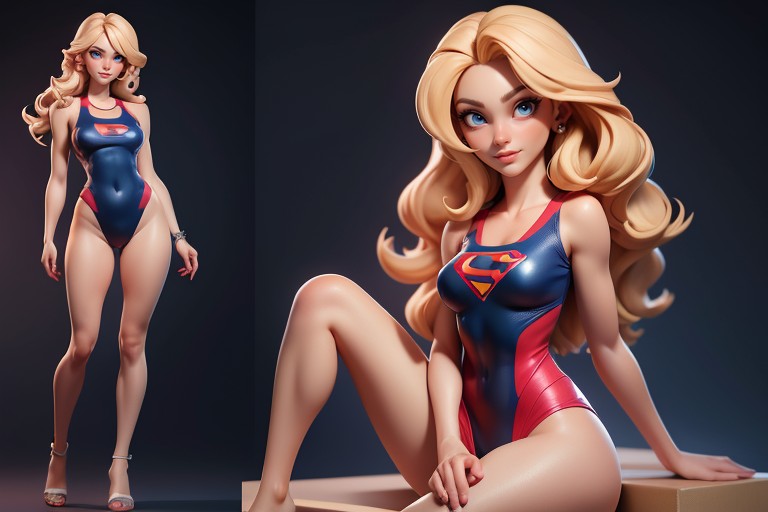 3d (cartoon), Swimsuit, Model AI Porn