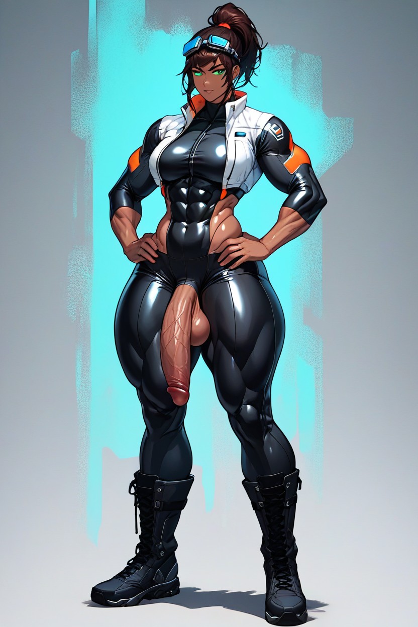 Chinese, Thick Thighs, Goggles Shemale AI Porn