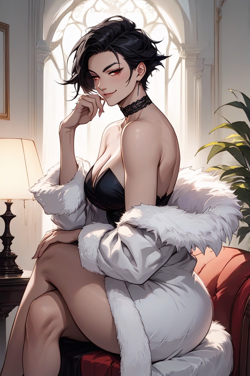 Bobcut, Model, Fluffy Fur Coat AI Porn
