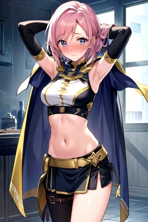 Arms Up, Crop Top, Navel Exposed Hentai AI Porn