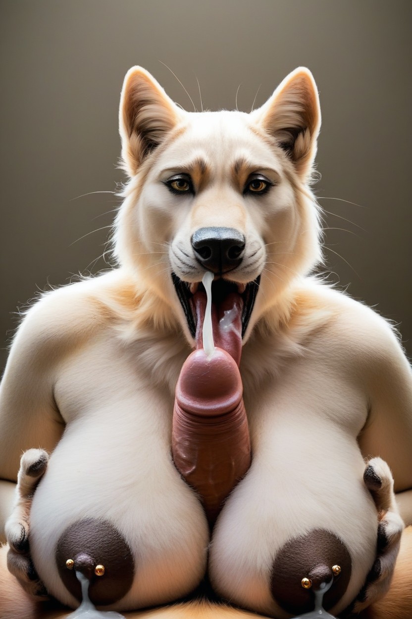 Shows Tongue, Arms Together, 50+ Furry AI Porn