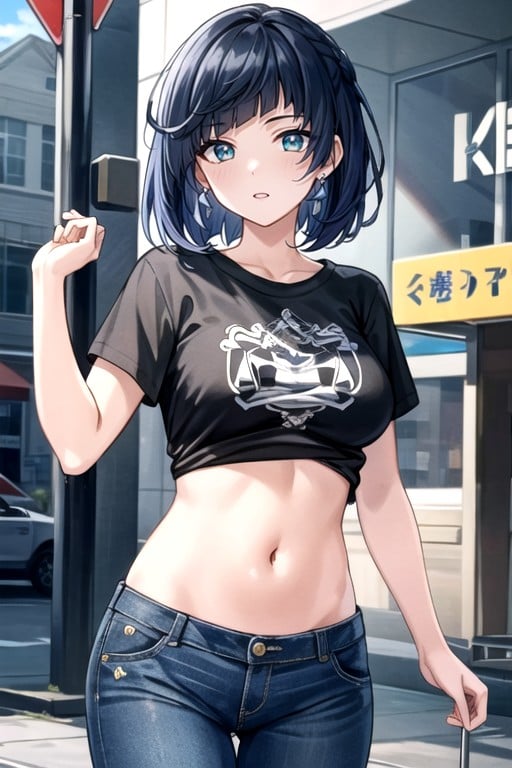 Thick Lines, Graphic Tee, Jeans Hentai AI Porn