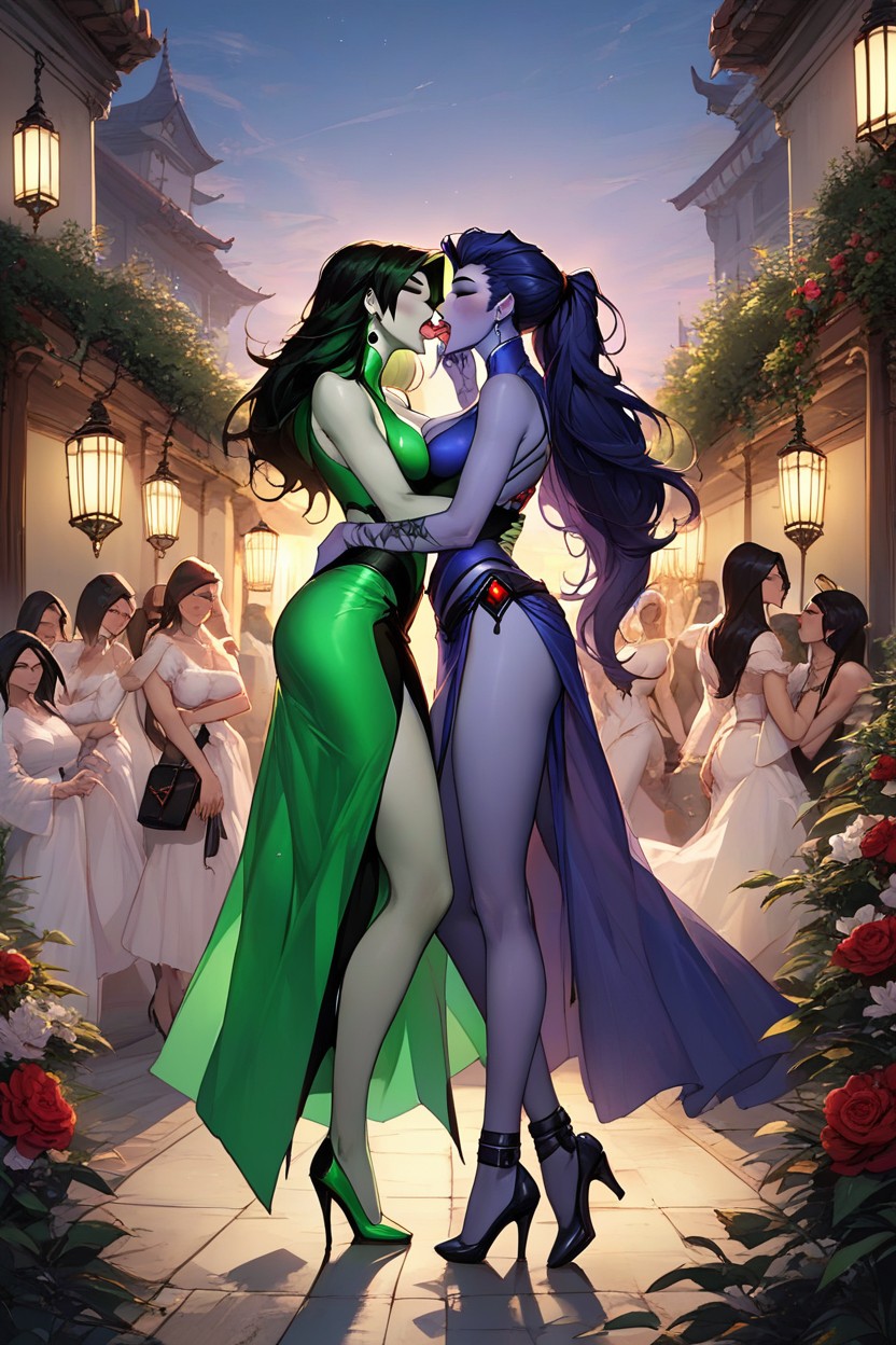 Shego, Lesbian Kissing, Full Body AI Porn