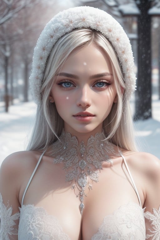 Long Length, Pink Eyes, Pale White Skin AI Porn