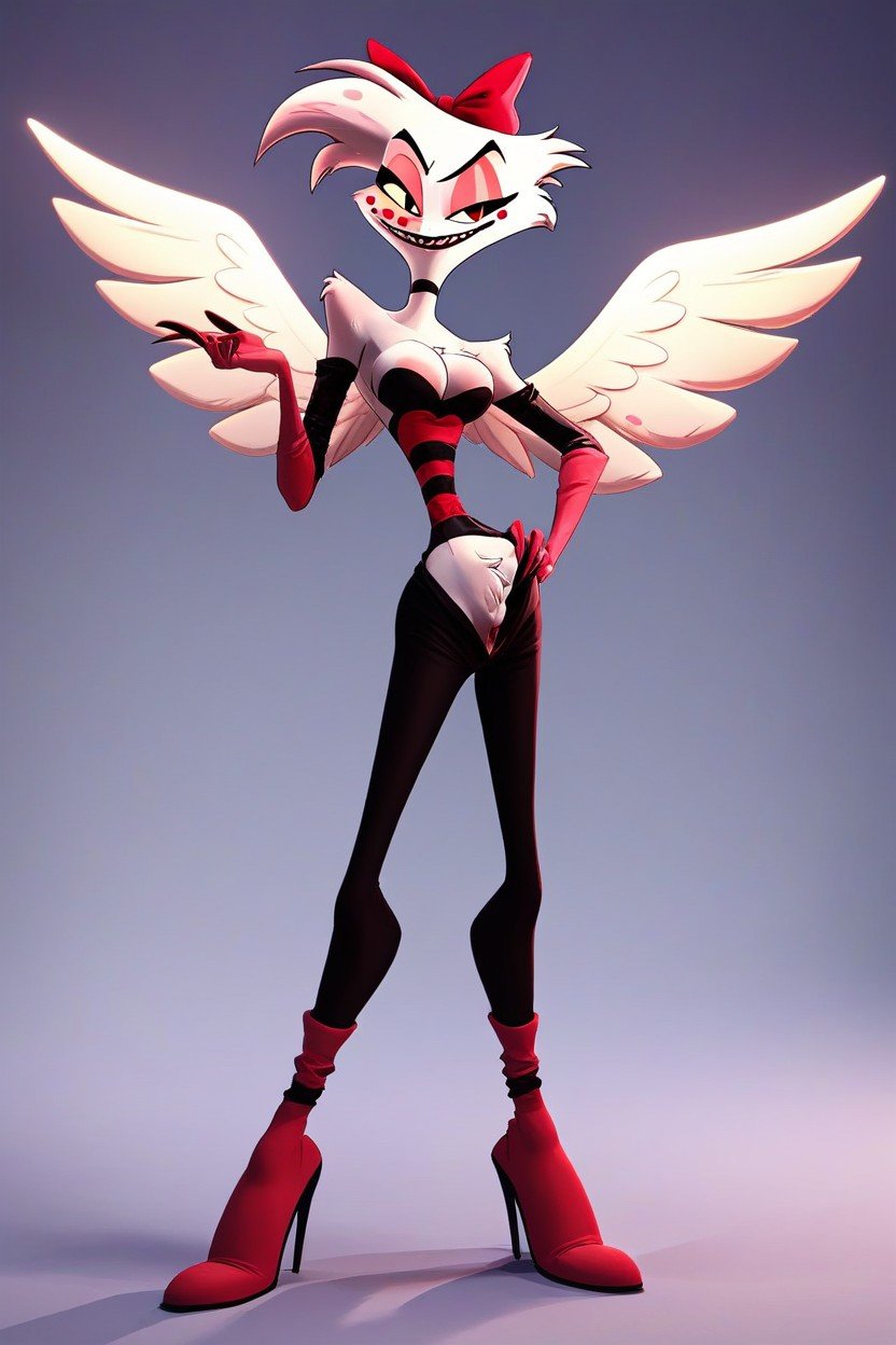 Angel Dust From Hazbin Hotel, Full Body, Model Furry AI Porn