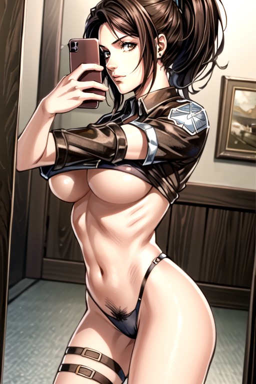 Selfie, Underboob, Pêlos Pubianos Hentai IA pornografia